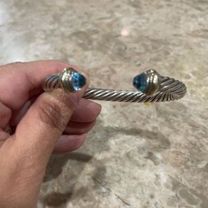 David Yurman Cable Classic Collection® Bracelet w/ Blue Topaz & 14K Yellow Gold